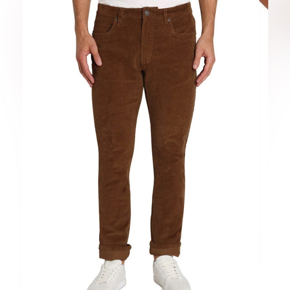 NWT Jacks NY Straight Fit Stretch Corduroy Pant - dark khaki / size 38x32